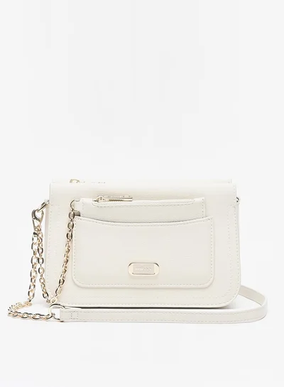 MISSY Women's Solid Crossbody Bag with Detachable Chain Strap and Zip Closure