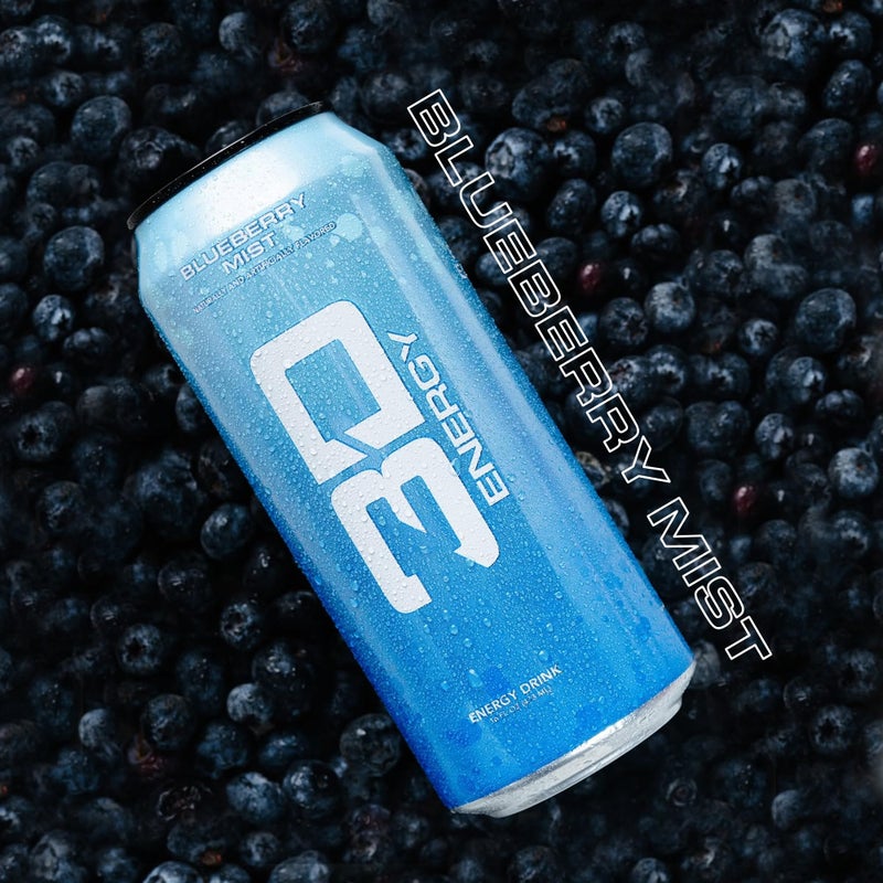 3D Energy Drink - Sugar Free, 200mg Caffeine, Pre Workout, Taurine, L-Carnitine, Lightly Carbonated, 16oz Cans, 12 Pack - Blueberry Mist - Image 4