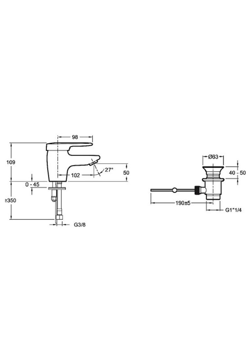 Jacob Delafon - Basin  Mixer Kandide Jacob Delafon E660 - Image 1