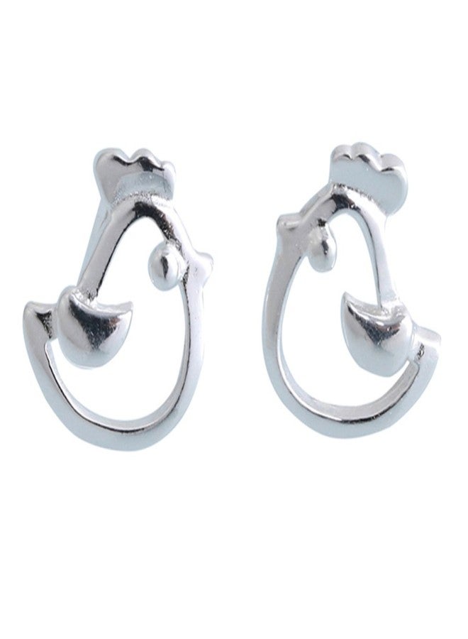 Helen de Lete Lovely Rooster Chicken Sterling Silver Stud Earrings for Women - Image 1