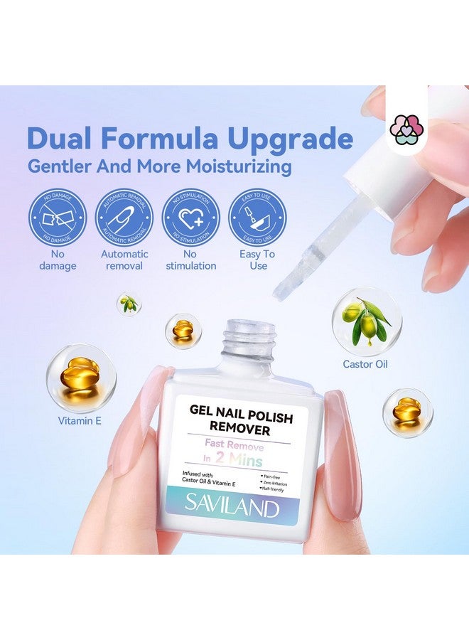 سافي لاند مجموعة مزيل طلاء الأظافر الجل السريع والسهل من سافيلاند في دقيقتين: قطعتان من مزيل طلاء الأظافر الجل الغني بزيت الخروع وفيتامين هـ، مع قلم زيت البشرة، أدوات أظافر لإزالة طلاء الأظافر الجل للاستخدام في الصالون المنزلي - Image 4