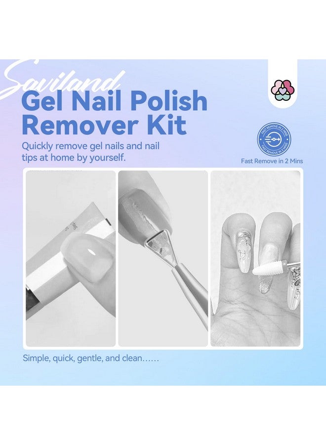 سافي لاند مجموعة مزيل طلاء الأظافر الجل السريع والسهل من سافيلاند في دقيقتين: قطعتان من مزيل طلاء الأظافر الجل الغني بزيت الخروع وفيتامين هـ، مع قلم زيت البشرة، أدوات أظافر لإزالة طلاء الأظافر الجل للاستخدام في الصالون المنزلي - Image 3