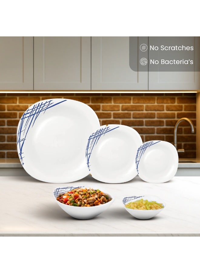 La Opala BELLADONA 20 Pcs Dinner Set – Microwave & Dishwasher Safe Plates – Lightweight, BPA-Free & Eco-Friendly Wheat Straw Fibre – Minimalist Dinnerware - Image 5