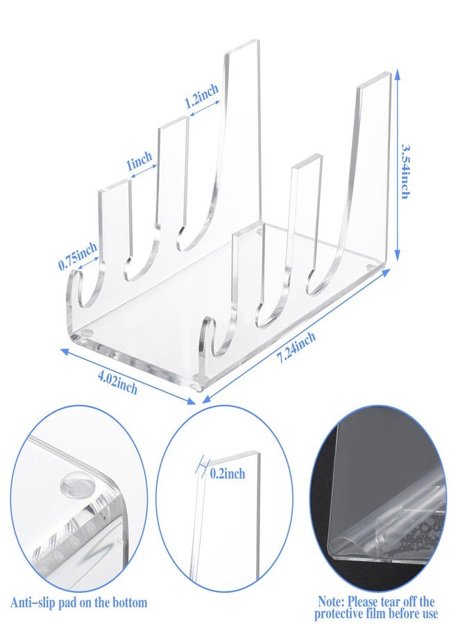 Yoande 4 Pcs 3 Tier Plate Dinnerware Display Stand Acrylic Clear Plate Stand China Platters Holder Setting Racks for Kitchenware Display Cabinet Organizer - Image 2