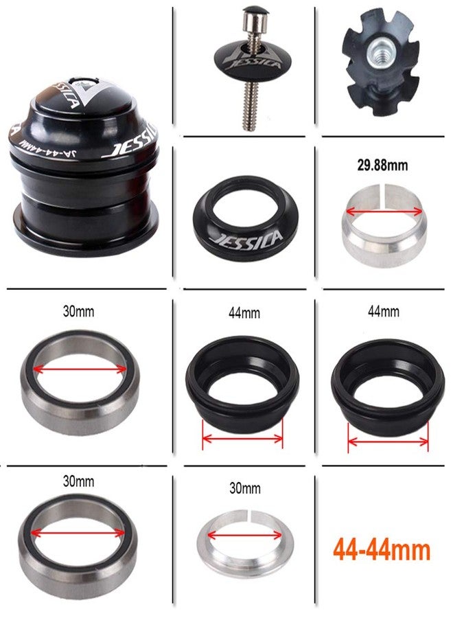 Jessica ãâ‚¬ÂUS Stockãâ‚¬â€˜ 34/44/44-55/44-56mm 1-1/8 Threadless Double Sealed MTB Bearings Lightweight Headset, fit Mountain Bike Road Bicycle Straight Tapered Tube Frame Fork Star Nut Top Cap - Image 3