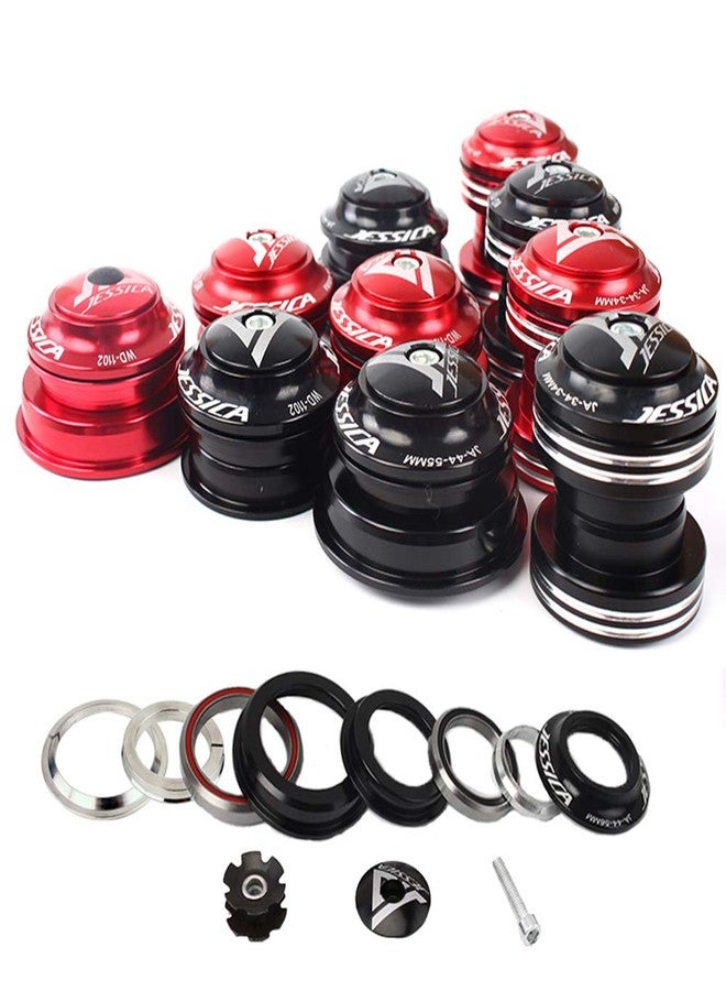 Jessica ãâ‚¬ÂUS Stockãâ‚¬â€˜ 34/44/44-55/44-56mm 1-1/8 Threadless Double Sealed MTB Bearings Lightweight Headset, fit Mountain Bike Road Bicycle Straight Tapered Tube Frame Fork Star Nut Top Cap - Image 1