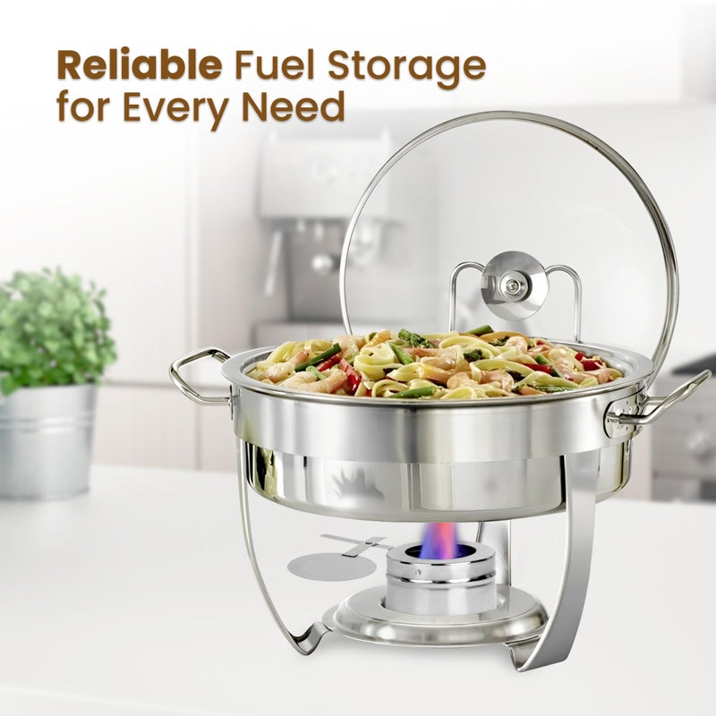 CHEFQ Stainless Steel Chafing Wick Fuel Holders with Safety Cover - Chafer Canned Heat Fuel Box Perfect for Buffets, Barbecue and Catering Events (Silver-2Pack) - Image 5