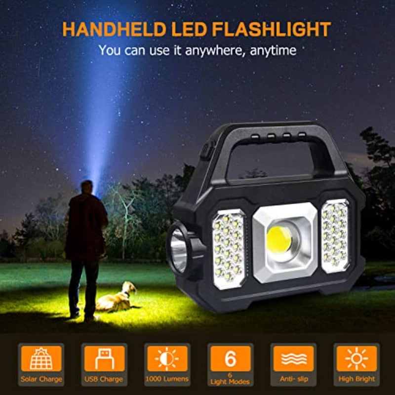 Handheld, 1000 Lumens or USB Charging Handheld s, Waterproof Portable Powered s with 6 Modes for Fishing Outdoor Camping Power Outage Emergencies - Image 5