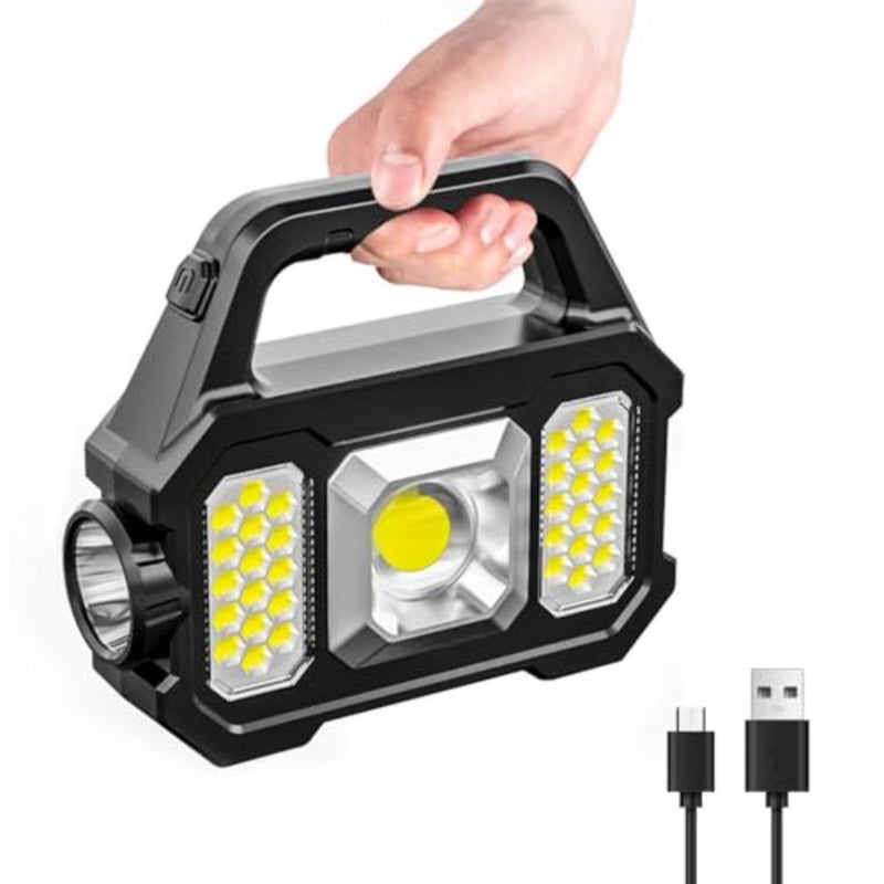 Handheld, 1000 Lumens or USB Charging Handheld s, Waterproof Portable Powered s with 6 Modes for Fishing Outdoor Camping Power Outage Emergencies - Image 1