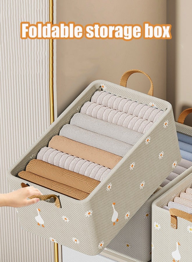 Foldable clothes organizer Underwear storage box Organizer with handle Large capacity wardrobe organizer Wardrobe organizer Portable portable storage case Steel frame support - Image 1