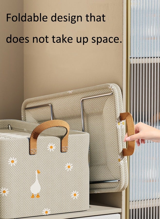 Foldable clothes organizer Underwear storage box Organizer with handle Large capacity wardrobe organizer Wardrobe organizer Portable portable storage case Steel frame support - Image 3