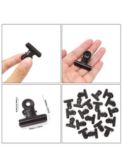 HONBAY 20Pcs 30Mm(1.2Inch) Black Metal Bulldog Clips Hinge Clips For Documents, Planner Pages, Receipts, Pictures, Photos, Etc  - Image 2