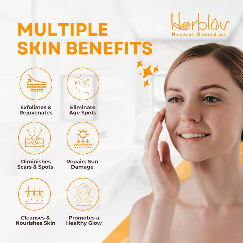 Herblov كريم وجه الكركم - لوشن تفتيح البشرة الطبيعي بالكامل - زبدة الجسم المخفوقة بالكركم للبقع الداكنة، فرط التصبغ - منتجات العناية بالبشرة بالكركم تنظف، تحارب حب الشباب، توحد اللون، الندوب، أضرار الشمس - Image 3