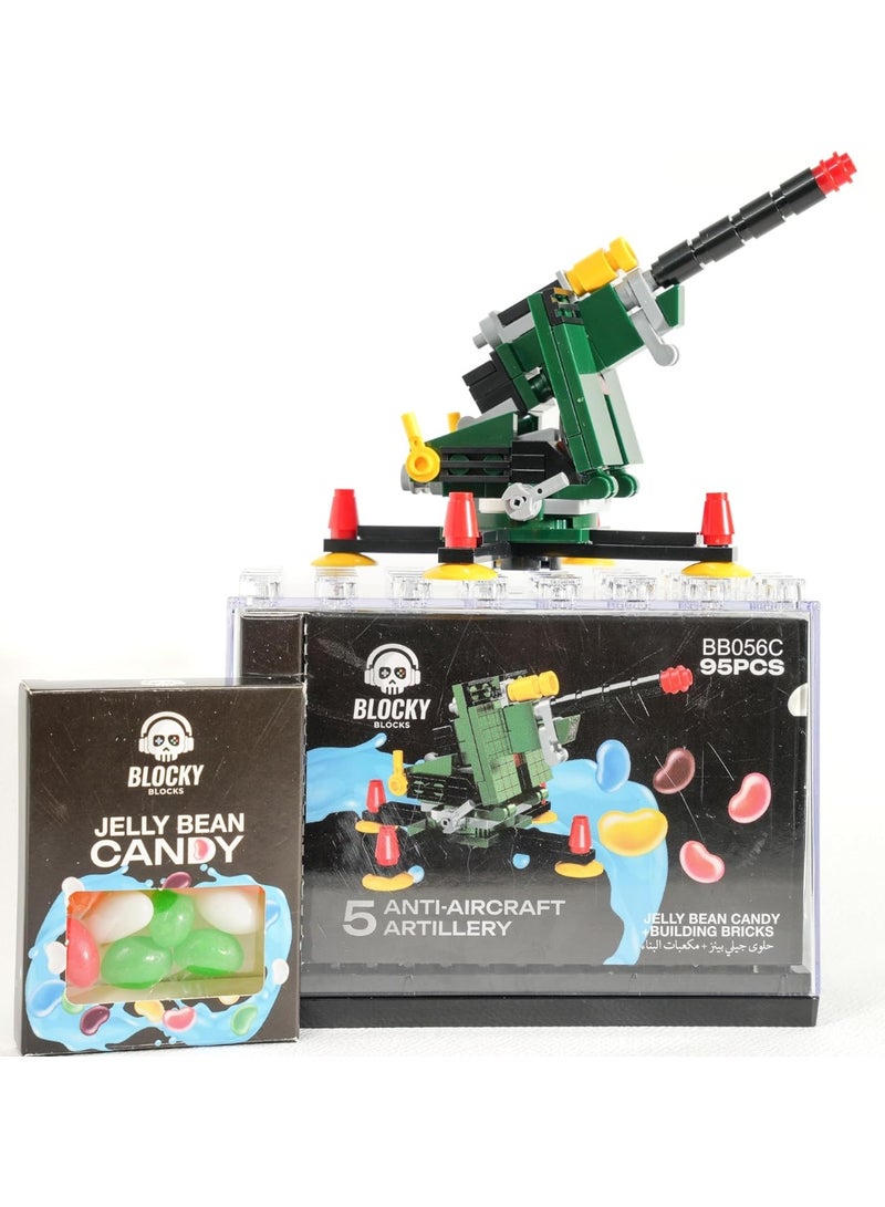 Blocky Blocks Building bricks toy with jelly beans candy (05 Anti Aircraft) - Image 3