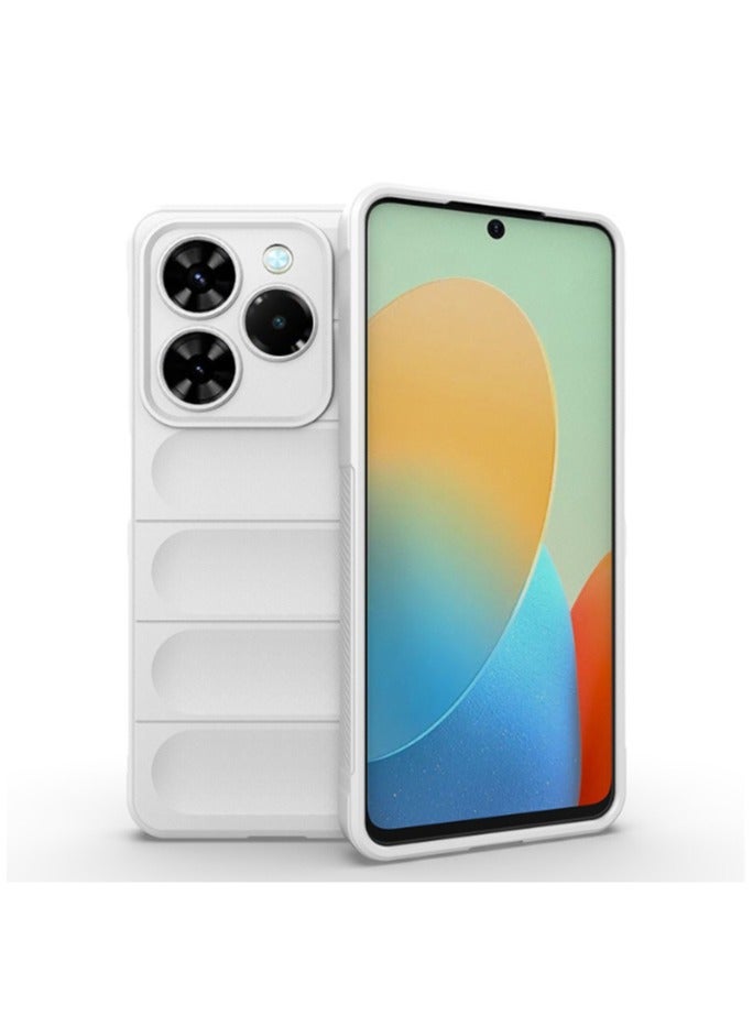 for Infinix Note 40X 5G Case Cover, Heavy Duty 4D Striped Pattern Sensory Soft Silicone Full Portection Shockproof Phone Case for Infinix Note 40X 5G, White 
