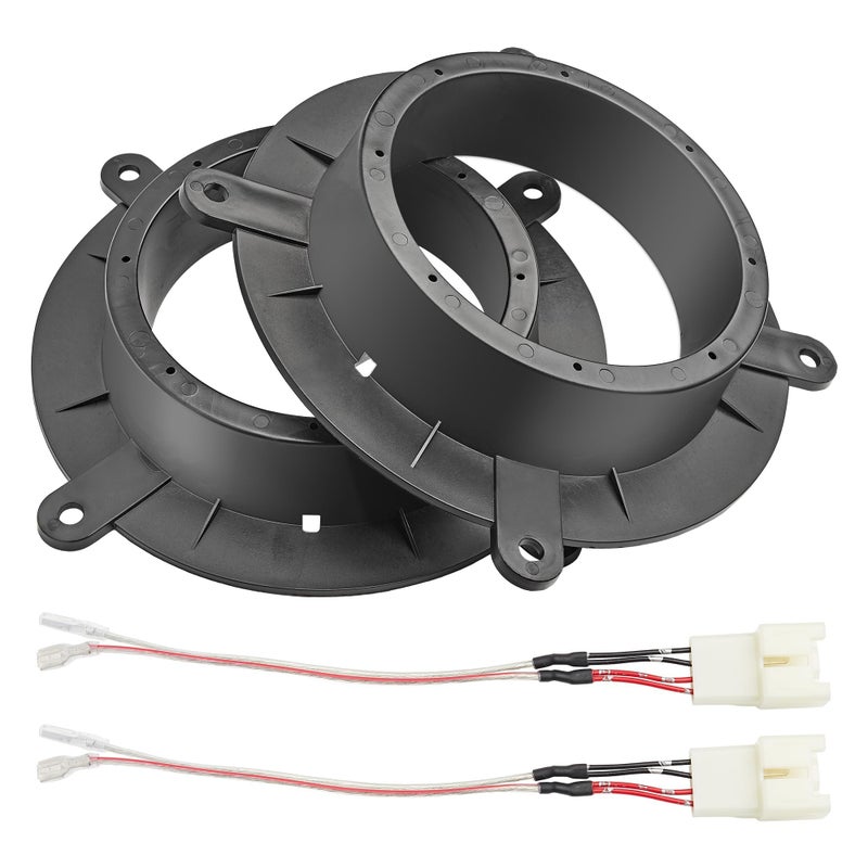 NuIth محول مكبر الصوت NuIth Replacement 82-7501 مع مجموعة أسلاك مكبر الصوت 72-5602 لسيارات مازدا 3 6 CX-5 CX-9 2013-2020 6-6.75 بوصة لتركيب مكبر الصوت بوز في باب السيارة الأمامي - Image 1