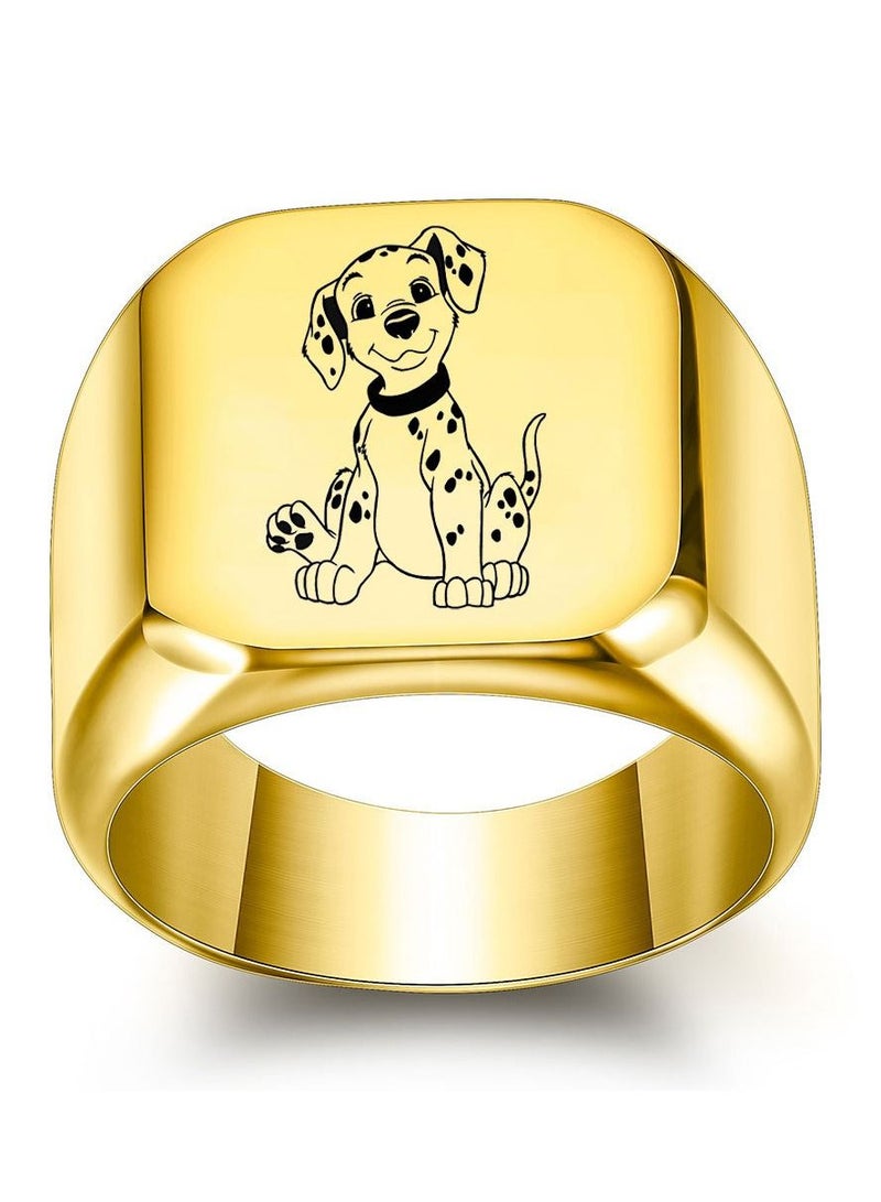 Loquat Stainless Steel Solid Polished Signet Ring