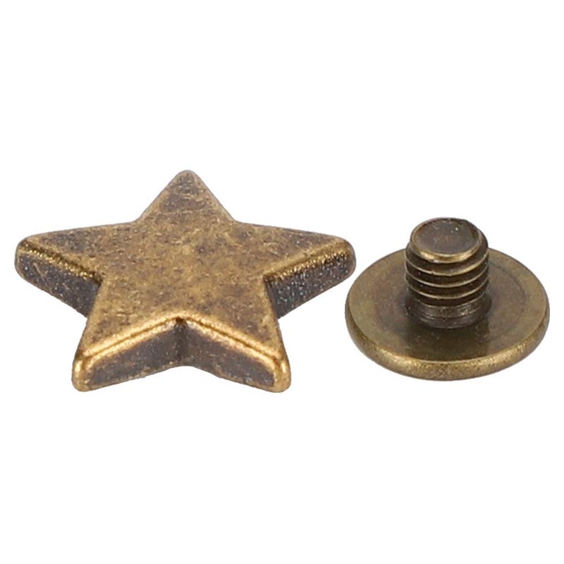 Bronze Star Shape Rivet Set 50 Sets 12MM Flat Screw Clothes Accessory Anti Zinc Alloy - Image 4