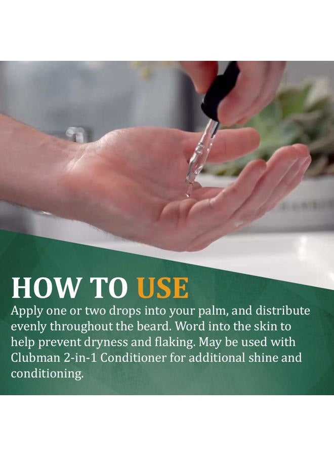 Clubman Pinaud Beard Oil, Balanced Moisture for Facial Hair and Skin, 1 oz x 2 pack - Image 5