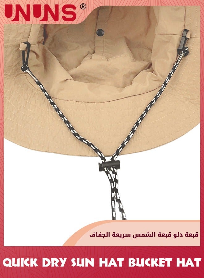 UNUNS Universal Sun Hat For Men Women,Unisex Waterproof Bucket Hat,Quick Dry Packable Boonie Hat,Wide Brim Boonie Hat,UV Protection Summer Sun Hat For Fishing Hiking Camping Trip Garden Beach,Khaki - Image 4