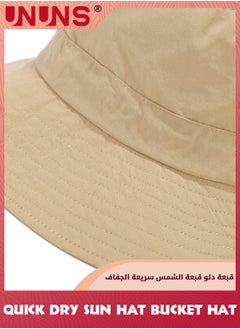 UNUNS Universal Sun Hat For Men Women,Unisex Waterproof Bucket Hat,Quick Dry Packable Boonie Hat,Wide Brim Boonie Hat,UV Protection Summer Sun Hat For Fishing Hiking Camping Trip Garden Beach,Khaki  - Image 3