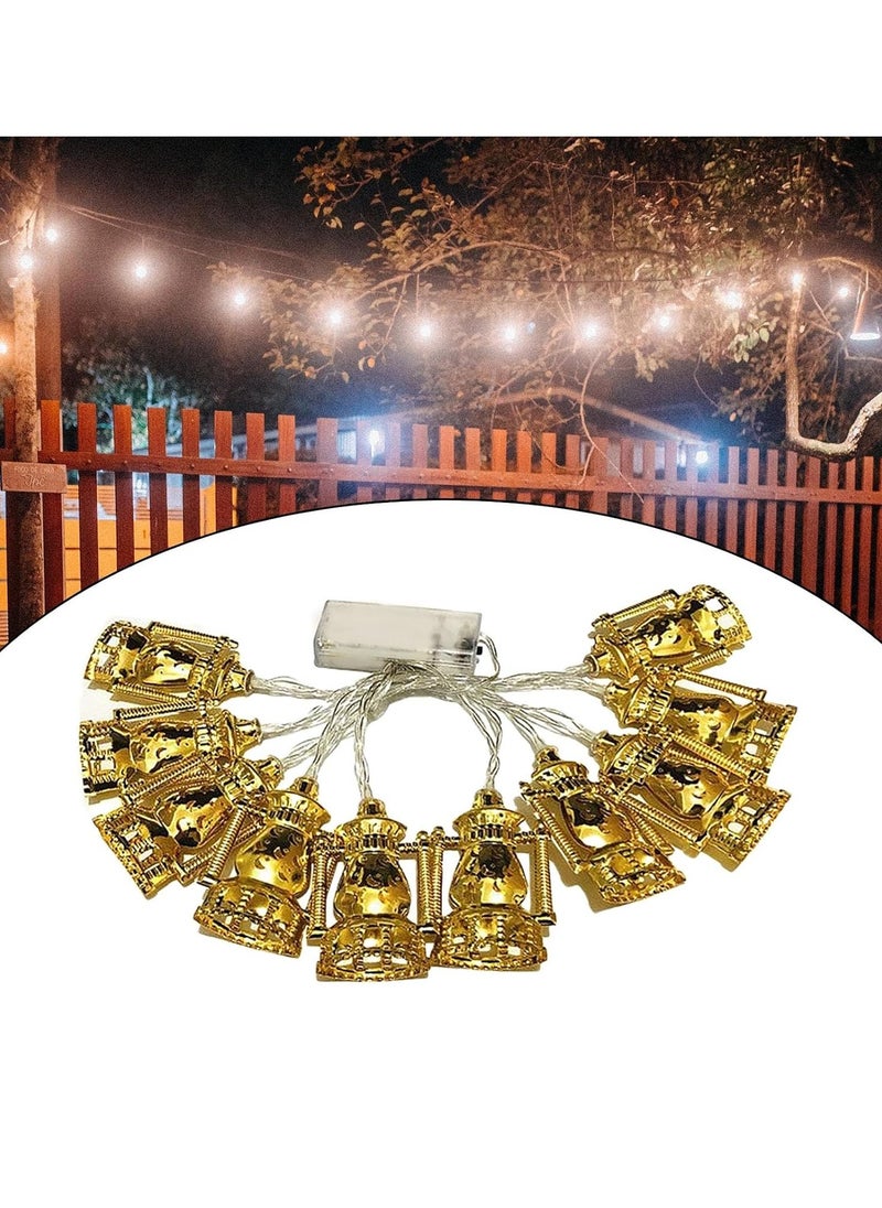 Home Care 10LED Ramadan Kerosene Lamp String Lights, Battery Operated, Mosque Star and Moon Design, Non-Waterproof, Cord Included, for Eid Mubarak  - Image 3
