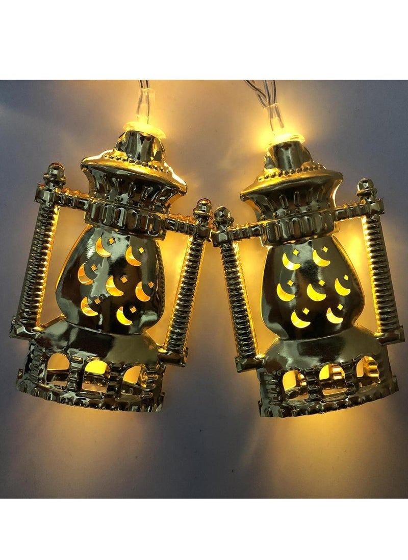Home Care 10LED Ramadan Kerosene Lamp String Lights, Battery Operated, Mosque Star and Moon Design, Non-Waterproof, Cord Included, for Eid Mubarak  - Image 4