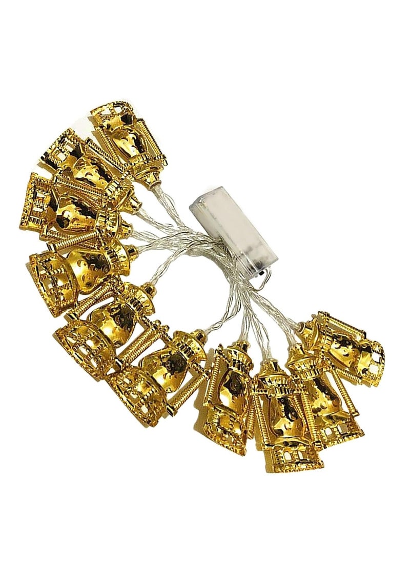 Home Care 10LED Ramadan Kerosene Lamp String Lights, Battery Operated, Mosque Star and Moon Design, Non-Waterproof, Cord Included, for Eid Mubarak  - Image 5
