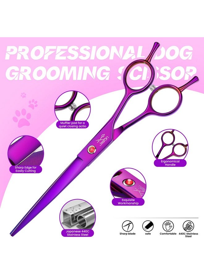 JASON Dog Grooming Scissors Kit, Professional 6 in 1 Dog Scissors Sharp Shears Set - Straight, Thinning, Chunker, Curved Shears and Comb for Long Short Hair for Dog Cat Pet - Image 4