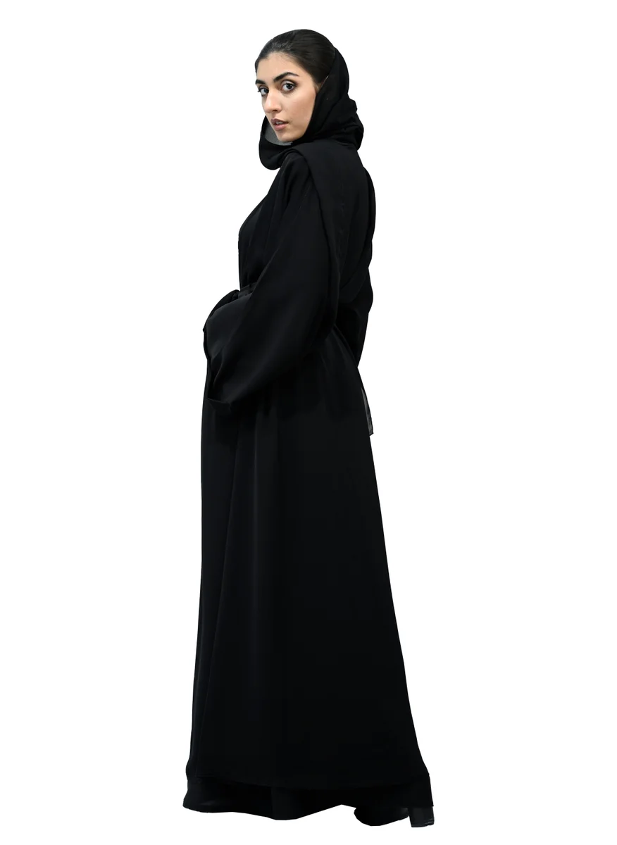 NUKHBAA Pocket Abaya with Matching Belt-714
