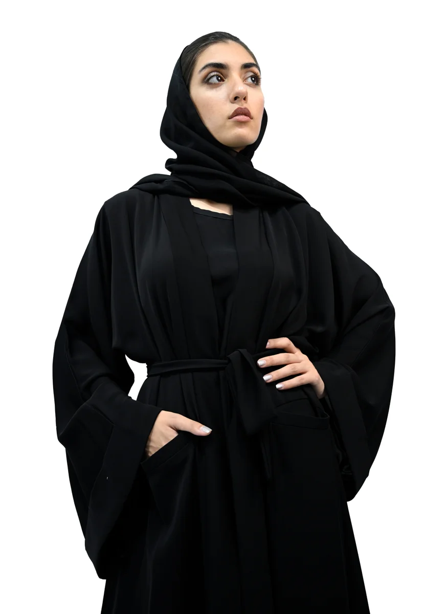 NUKHBAA Pocket Abaya with Matching Belt-714
