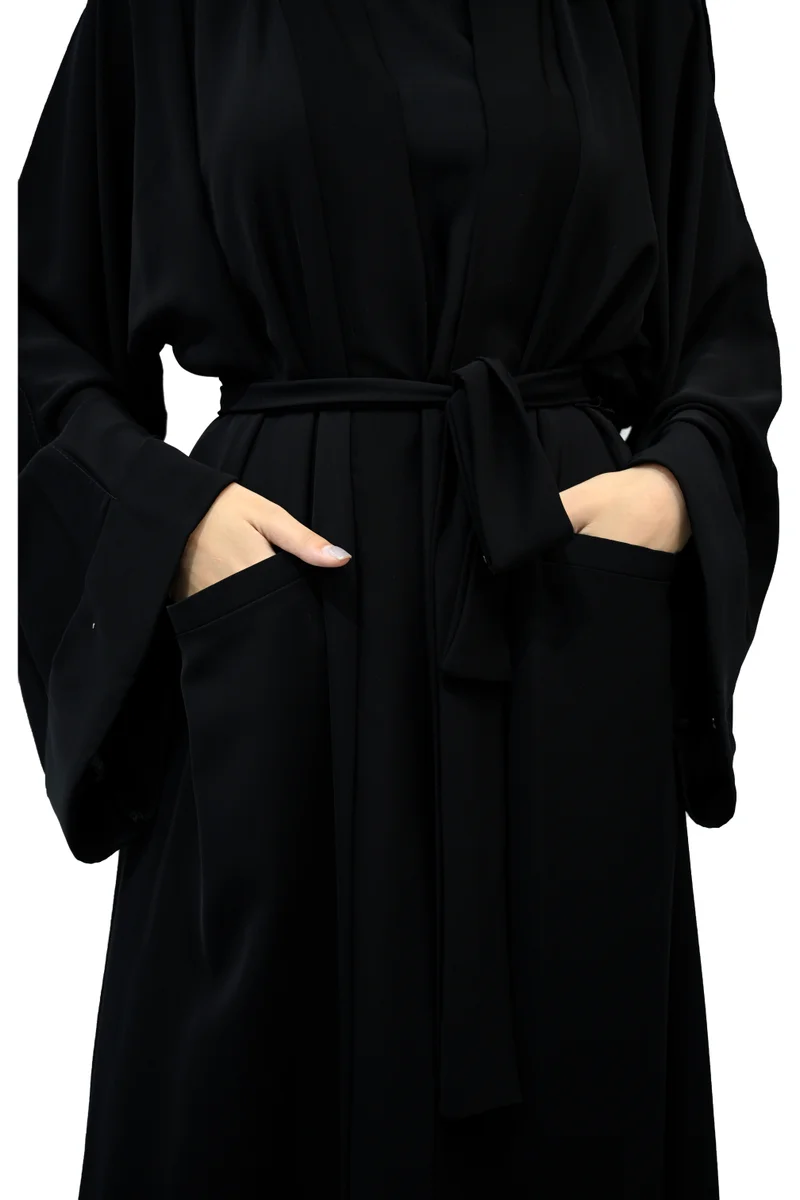 NUKHBAA Pocket Abaya with Matching Belt-714