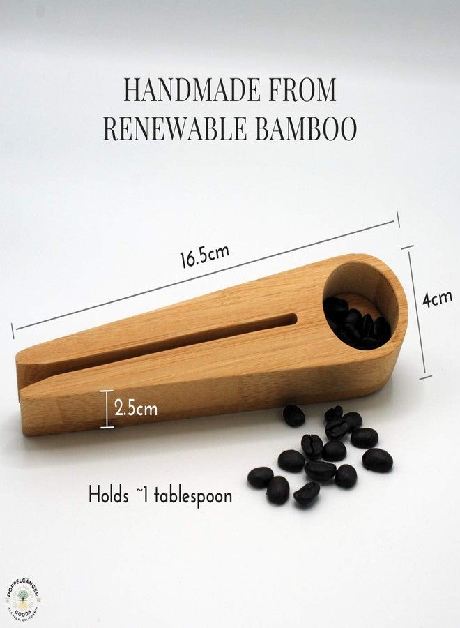 Doppeltree Bamboo Measuring Coffee Scoop and Bag Clip Combination (1 tbsp capacity) - Wooden Spoon for Ground Coffee Beans, Espresso, Loose Tea, and Dry Ingredients - Image 4