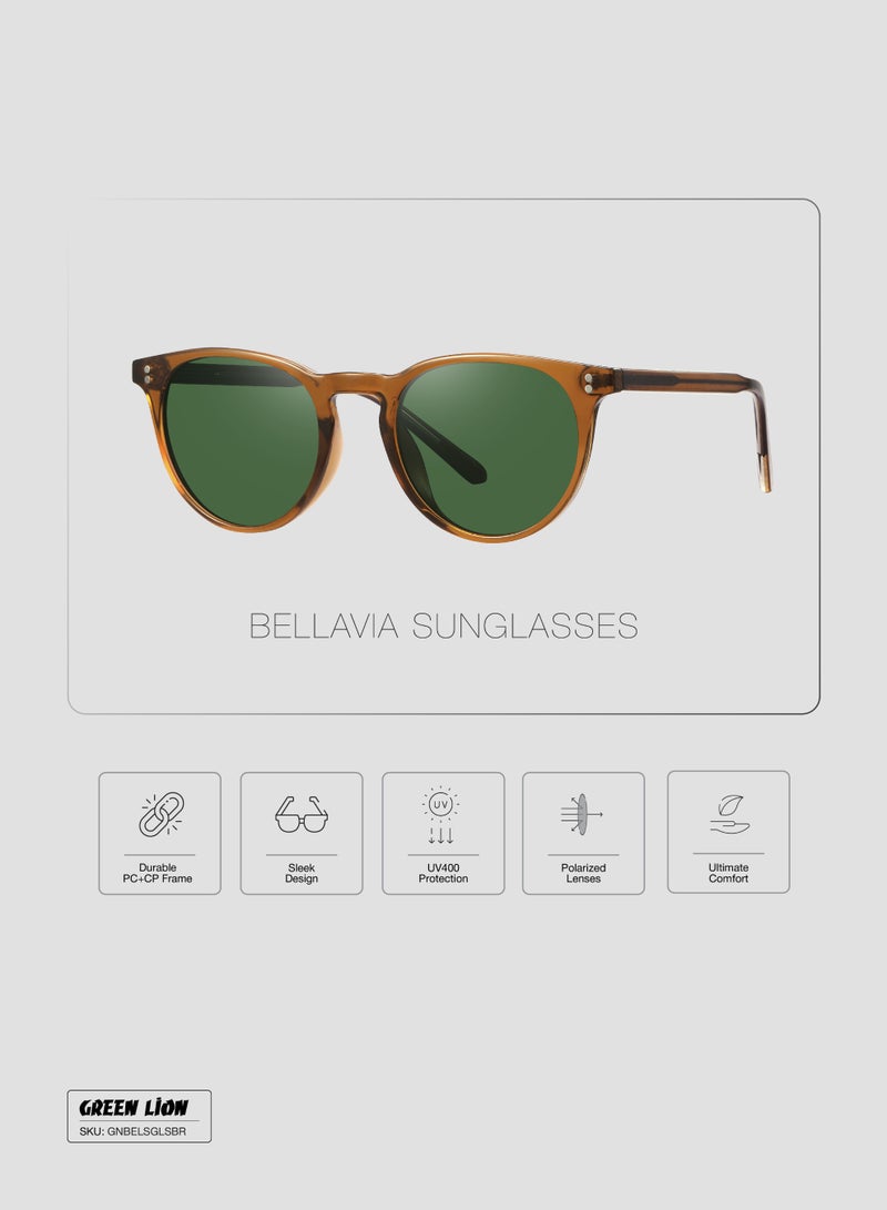 GREEN LION Bellavia Polarized Full Rim Sunglasses with UV400 Protection / Unisex Riding Glasses Running Glasses Mountaineering Glasses Driving Glasses Fishing Glasses - Brown - Image 2