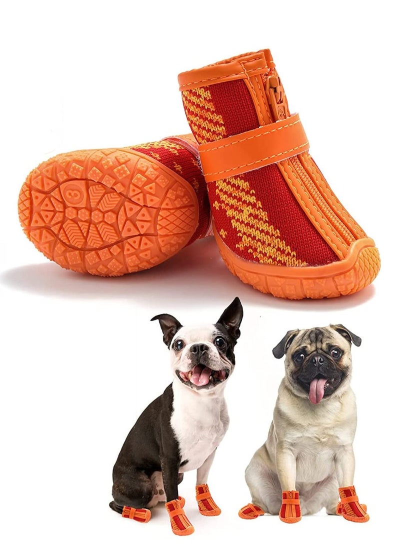 erorex Boots for Small Dogs Breathable Dog Walking Shoes Dog Snow Boots for Small Dogs, Puppy Shoes for Hot Pavement 4PCS  - Image 1