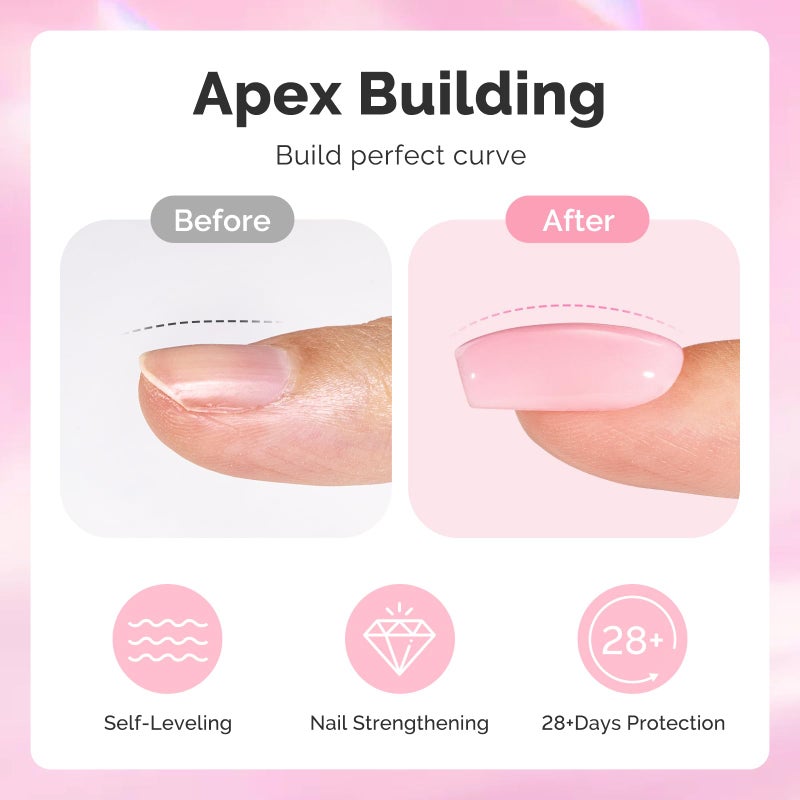 MelodySusie Milky Pink Builder Nail Gel for Nails Thickening,Soak Off UV Extension Gel, Rhinestone Nail Glue for Nail Art Design Salon DIY Manicure at Home Gift for Women-015 - Image 2
