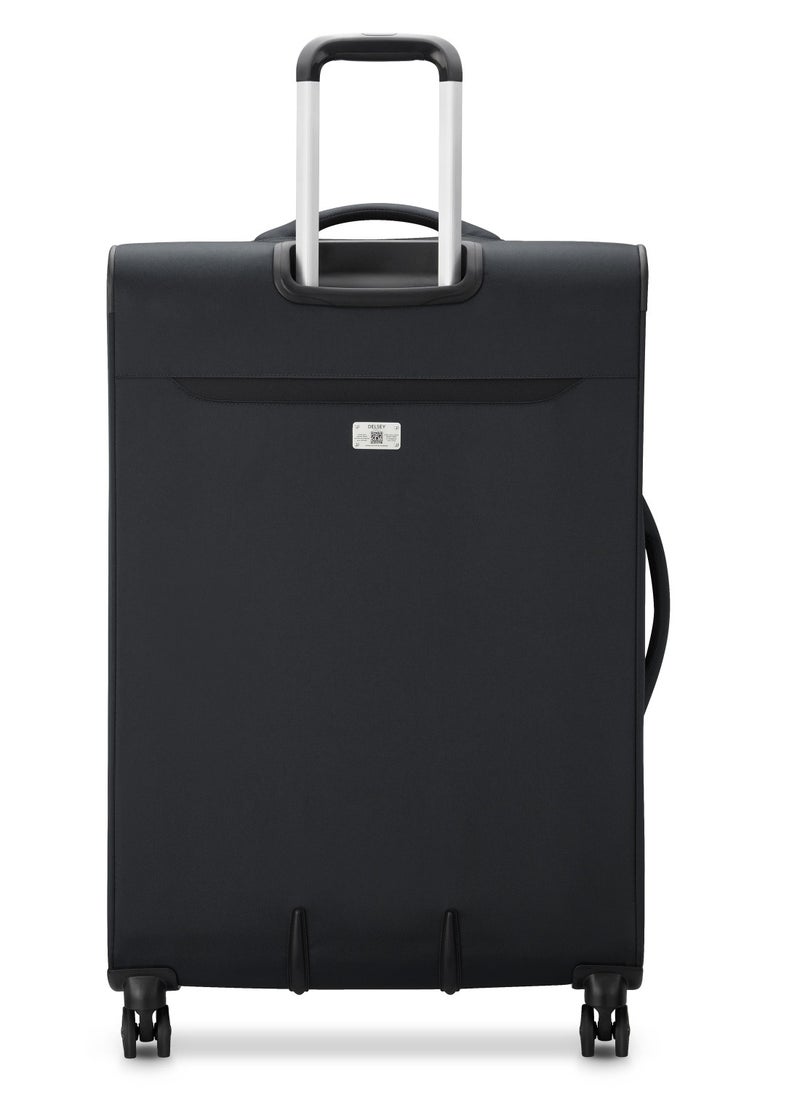 DELSEY Paris Sky Max 2.0 79cm Softcase 4 Double Wheel Expandable Check-In Luggage Trolley - Black  - Image 2