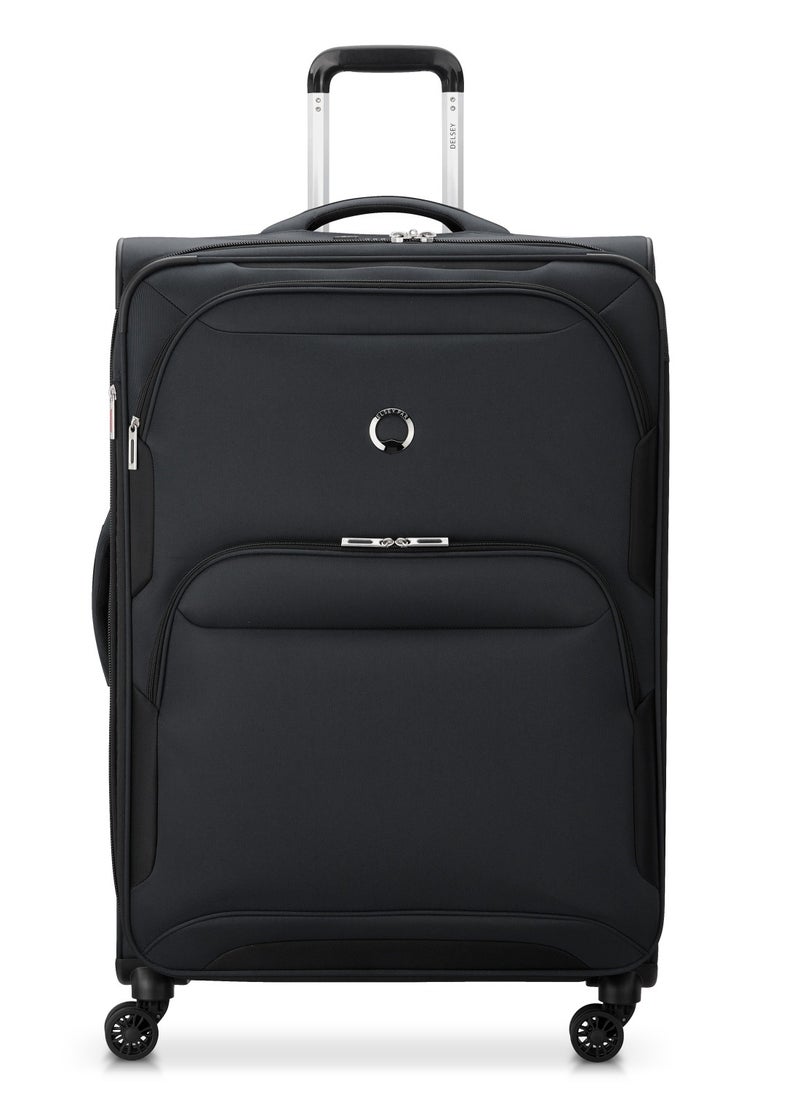 DELSEY Paris Sky Max 2.0 79cm Softcase 4 Double Wheel Expandable Check-In Luggage Trolley - Black  - Image 1