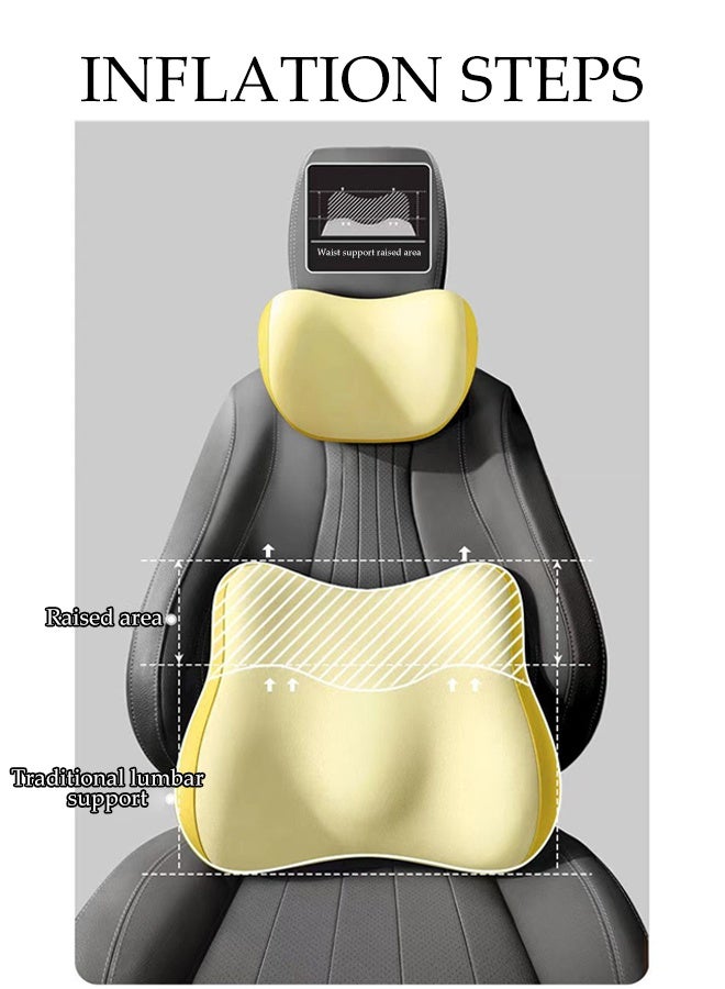 DUNISO Car Lumbar Support Pillow and Car Headrest Neck Pillow Set Memory Foam Car Headrest Pillows Cars Seat Head Lumbar Cushion Car Seat Pillow Comfortable Neck Pillow Multi-Use Lumbar Support Pillow Cars Seat for Car, Office Chair and Home Chair - Image 5