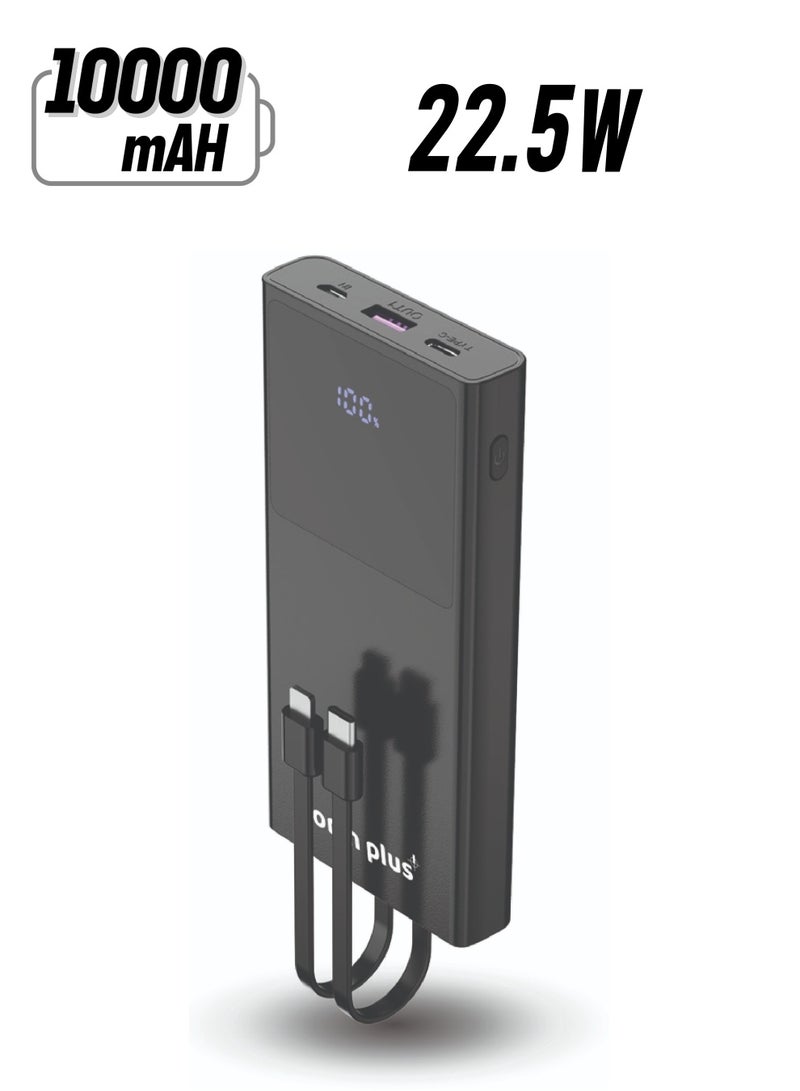 NorthPlus PowerMate F10 Fast Charging Power Bank – 10000mAh, 22.5W Fast Charge, USB-C & USB-A Output, Multi-Input (Micro-USB, USB-C, Lightning), Compact 262g Design