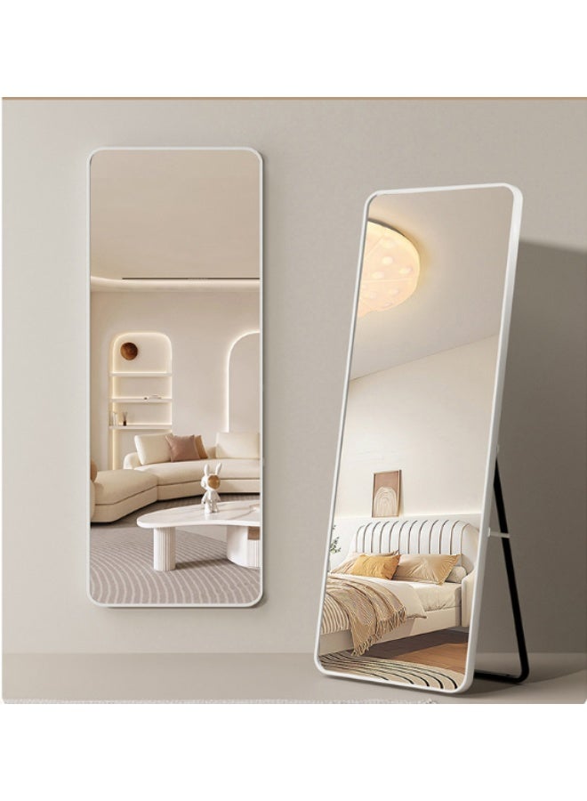 general Full Length Mirror Dressing Mirror Floor Standing Mirror Household Wall Mounted Bedroom Makeup Hanging Wall Dormitory Three-Dimensional Fitting Can Be Mirror Wall Or Standing Mirror White - Image 1