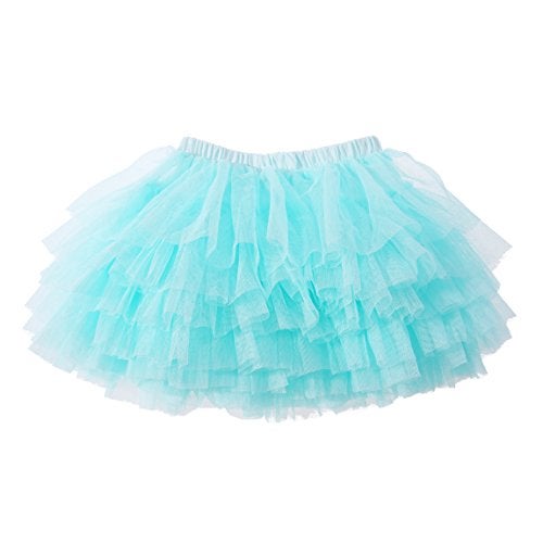 elamccor Tutu Skirt for Baby Girl Toddler 6 Layered Tulle Skirts 1-8T Light Blue - Image 2