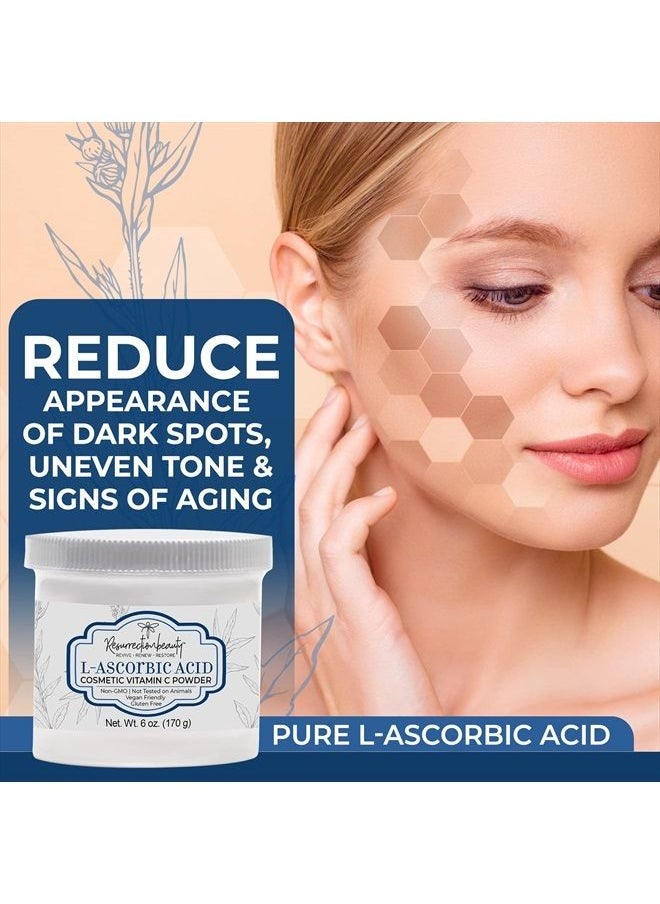 resurrectionbeauty L-Ascorbic Acid Powder (Cosmetic Vitamin C Powder for Face) to Make Your Own Vitamin C Serum, Hyaluronic Acid Serums with Vitamin C & Other DIY Anti-aging Cosmetic Formulations for Skin Care 6 Oz. Jar  - Image 5