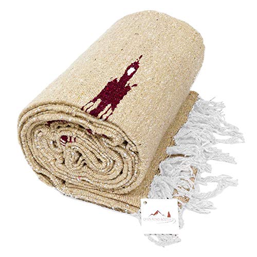 Open Road Goods Tan/Khaki Thunderbird Thick Yoga Blanket or Throw - Made for Yoga! - Image 4