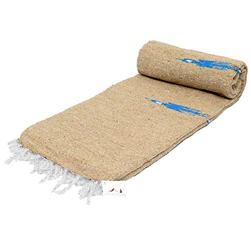 Open Road Goods Tan/Khaki Thunderbird Thick Yoga Blanket or Throw - Made for Yoga! - Image 1