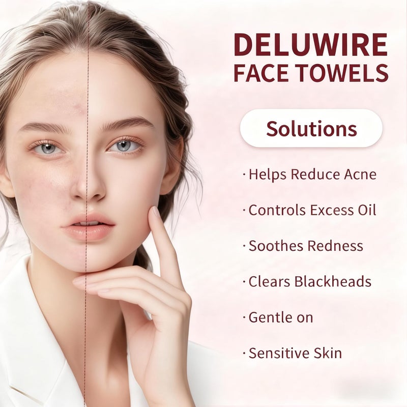 Deluwire 800 Count Disposable Face Towels, Soft & Skin Friendly Face Towelettes Disposable, Facial Tissue Dry Wipes for Women Cleansing - Image 3