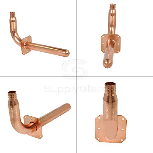 SUPPLYGIANT Supply Giant QTP-34G8 PEX Copper Stub Out Elbow with Wall Flange, 3/4", Brass - Image 4