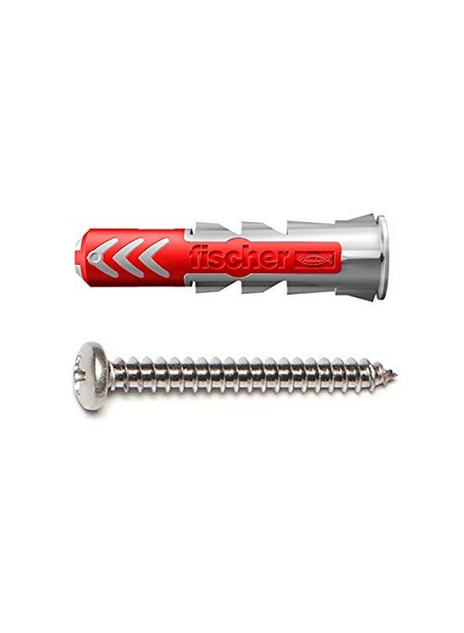 Fischer fischer DuoPower 1/4" x 1-3/16" S PH, 50 Plugs & 50 Screws, Powerful Universal Plug with Intelligent 2-Component Technology for Fastenings in Concrete, Bricks, Drywall, Chipboard, etc - Image 1
