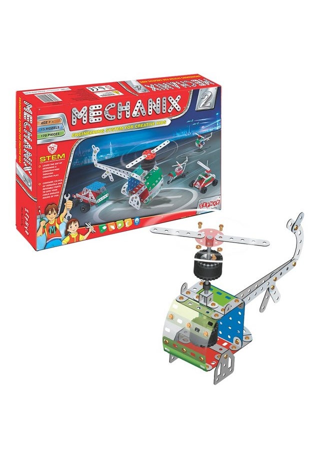 Mechanix Metal Mechanix-2 3rd Level of The Original Mechanix Series, STEM Toy, Building and Constrcution Set for Boys and Girls Age 7+ Years 