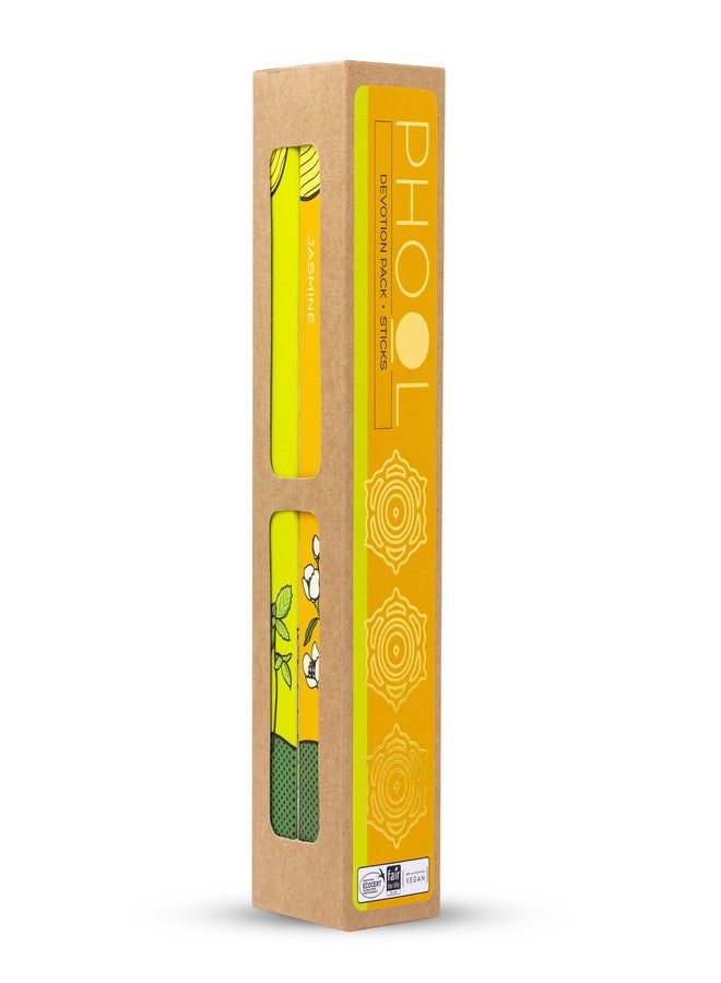 PHOOL LUXURY INCENSE مجموعة فول الفاخرة من أعواد البخور - أعواد بخور طبيعية (ريحان وياسمين)، 80 عود بخور عضوي خالٍ من الفحم، عبوة من قطعتين، حامل خشبي مجاني، للطقوس والتأمل - Image 5